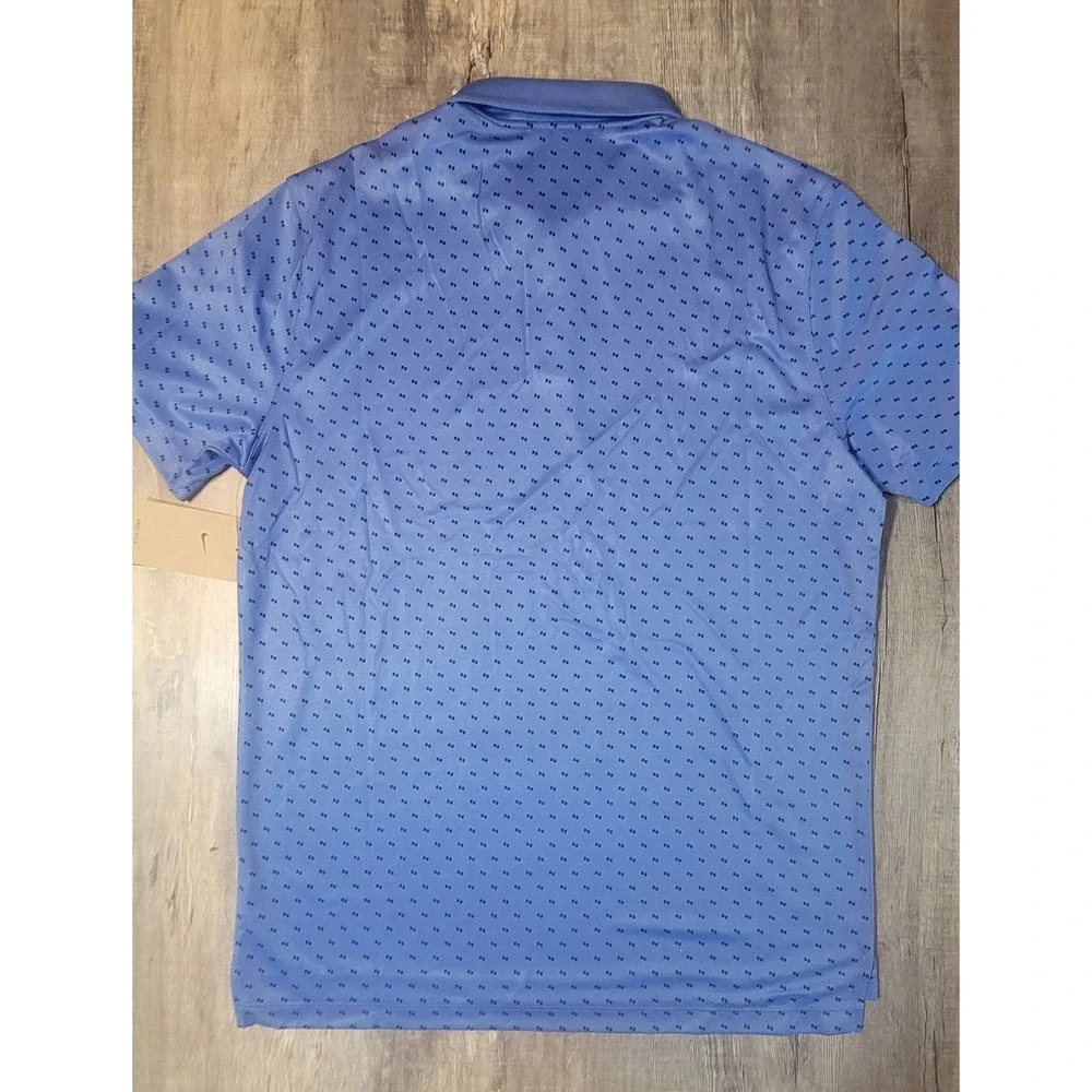 Nike Dri-FIT Golf Polo Shirt Mens Medium Blue Geometric Print HM5641-411 NEW